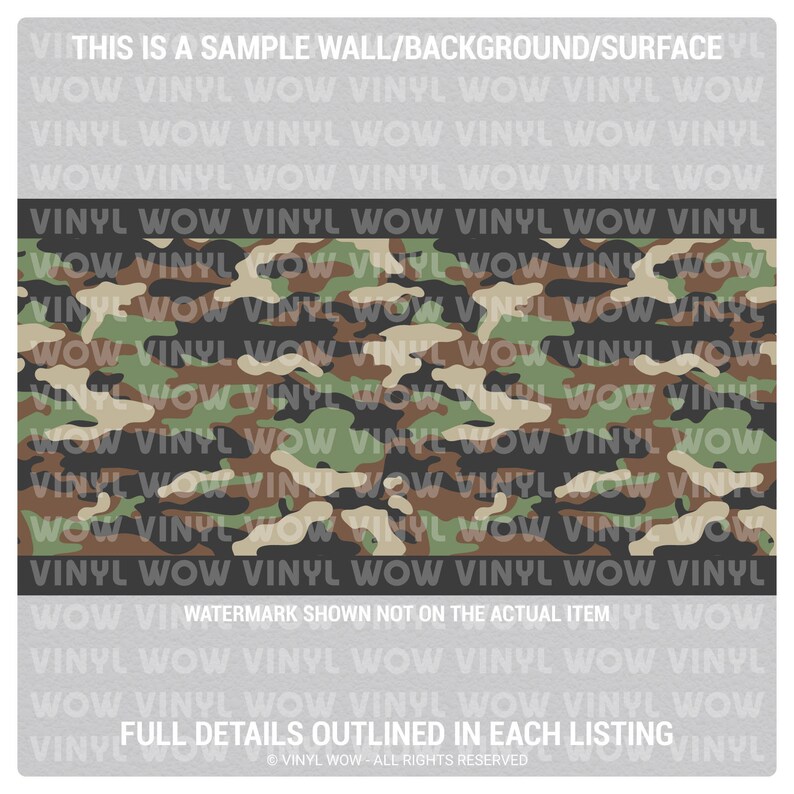 Wall Border Set Camo Army Classic 12 Ft X 6 In Printed Pattern Decal Sticker Camouflage