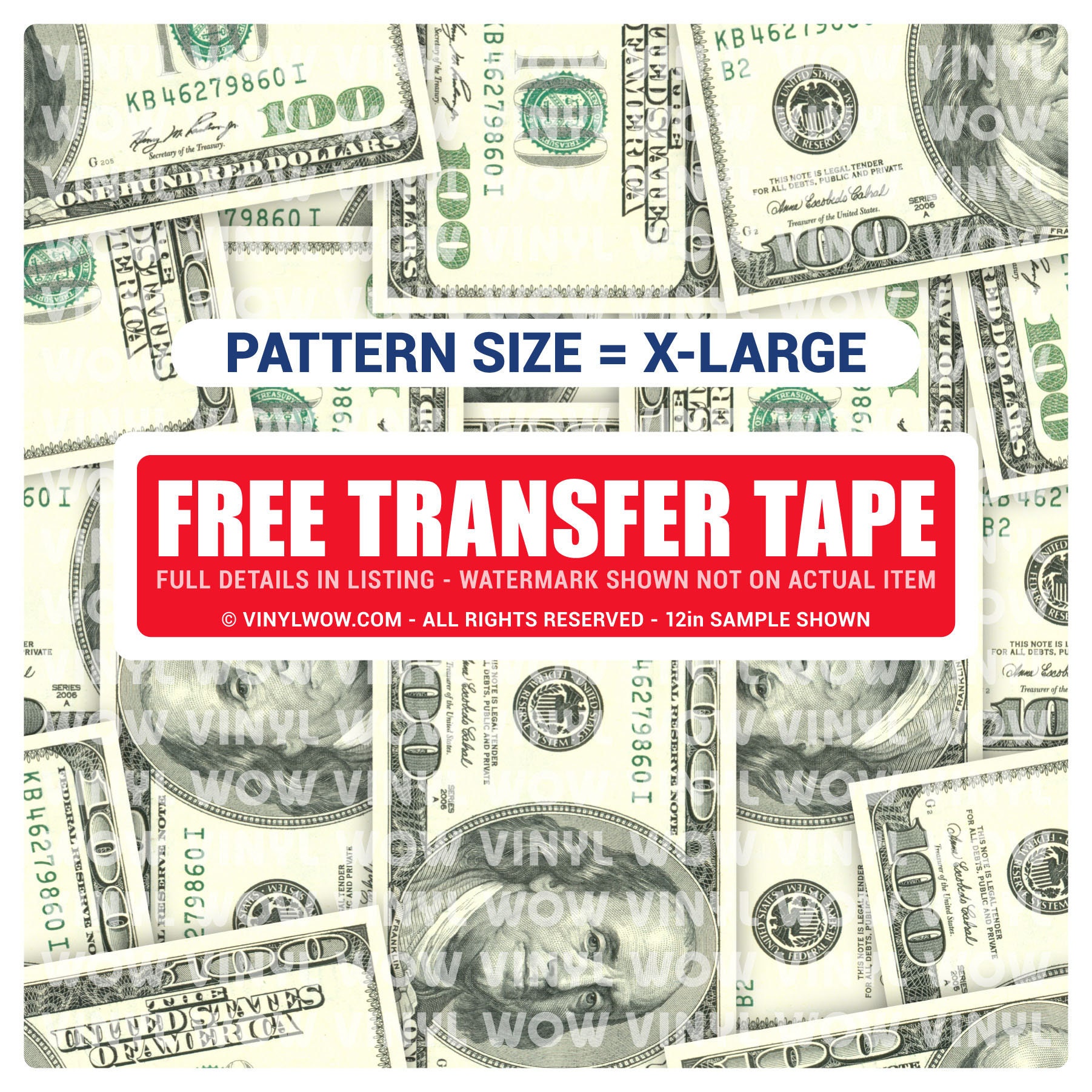 Vinyl Craft Sheets Money 100 Dollar Bills Extra Large Cash | Etsy