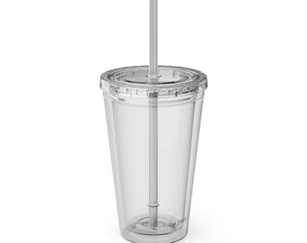 Clear Acrylic Tumbler 16oz with Straw | Reusable Cold Drink Cup