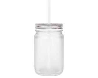 Clear Mason Jar Tumbler | Glass Jar Cup with Lid and Straw