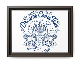 Dreams Come True Castle Matte Canvas, Framed | Kids Wall Art