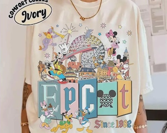 Comfort Colors® Mickey & Friends Epcot Center Since 1982 Shirt, Disney Epcot World Tour Tee, Epcot Travel Around The World, Family Gifts
