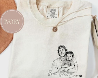 Custom Photo Shirt For Dad, Fathers Day Gifts, Father's Day Shirt, Personalized Dad Portrait Shirt, Dad Birthday Gifts, Gift for Husband
