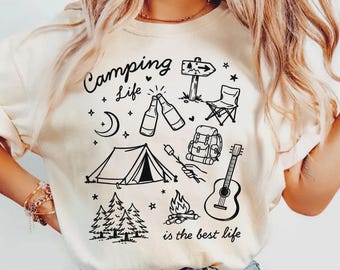 Comfort Colors Camping Life Shirt, Outdoor Adventure Nature Lover Tee