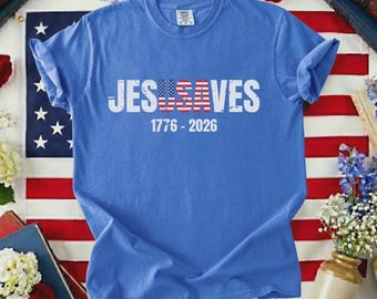 Comfort Colors® Jesus Saves Patriotic Shirt, America 250th Anniversary, Fourth of July Tee, Patriotic Religious Shirt, Independence T-Shirt