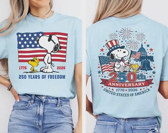 Comfort Colors® Snoopy America 250th Anniversary Shirt, Peanuts 1776 2026 Patriotic Tee, 4th of July Shirt, Patriotic Snoopy Tee,Freedom Tee