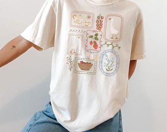 Comfort Colors® Cottagecore Shirt, Goose Shirt, Gardening Shirt, Summer Spring Shirt, Gift for Her