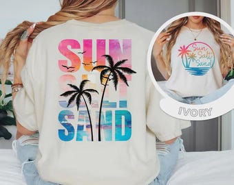 Comfort Colors® Sun Sand Salt Beach T-Shirt, Summer shirt, Trendy Beach Tee for Women, Summer Vacation Shirts, Womens Beach Shirt,Summer Tee