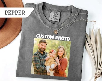 Comfort Colors® Custom Photo T-Shirt, Personalized Family Picture Tee