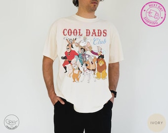 Comfort Colors® Retro 90s Disney Cool Dad Clubs T-Shirt, Funny Daddy Son Gift, Best Dad Ever, Goofy Mufasa King Triton, Family Trip Shirt