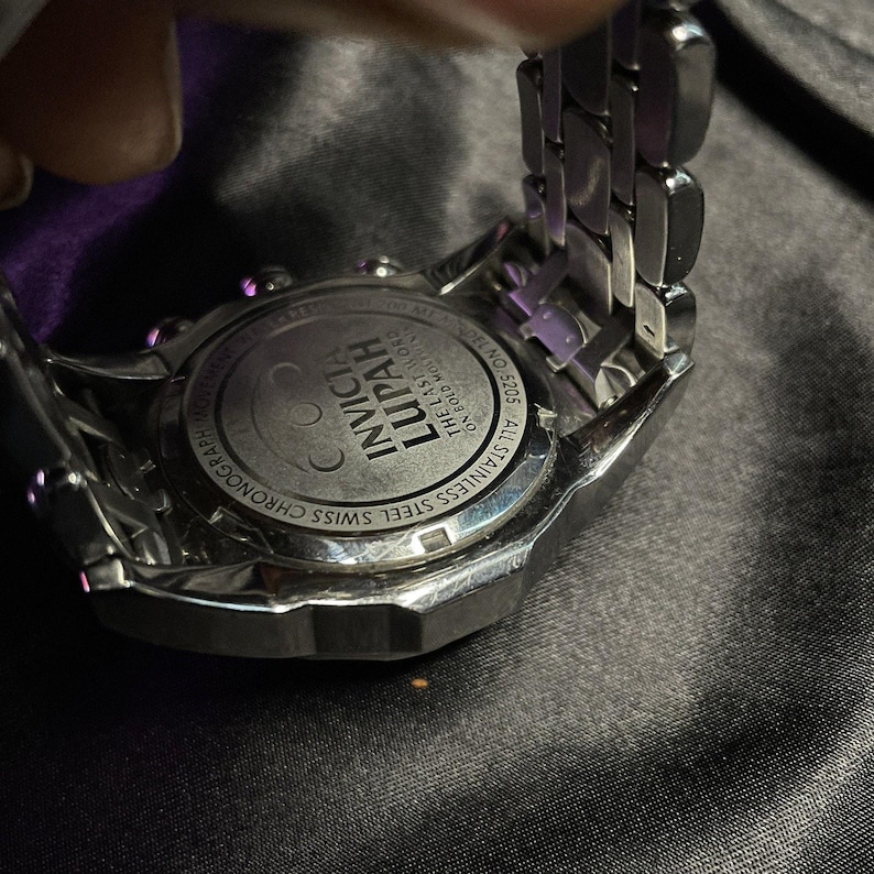 Reloj Invicta Lupah 5205 para hombre, cronógrafo, cuarzo suizo, 200 m, acero inoxidable. imagen 5