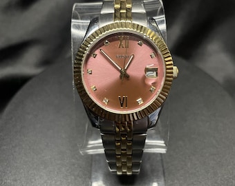 Reloj Fossil F252112 para mujer, tres manecillas, fecha, acero inoxidable bicolor, 32 mm