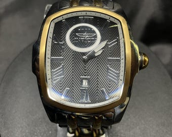 Reloj Invicta 39829 Lupah para hombre, esfera negra, brazalete de acero inoxidable bicolor / con caja y correa
