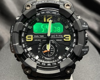 Activa x Invicta BlackOps Men's 56mm Digital Watch Army Green Black ACW1637-002