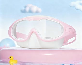 Kids Large Frame Swim Goggles With Nose Cover For Waterproof Anti Fog And Leak Proof Swimming Pool Fun