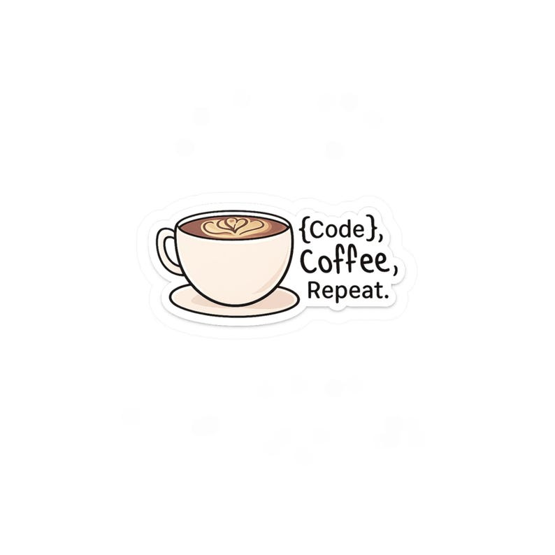 Code Coffee Repeat Sticker | Programmer Developer Humor Decal image 2