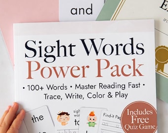 Sight Words Power Pack, Fry Dolch Flashcards, Learn to Read, Kindergarten Reading Flash Cards, Homeschool Practice
