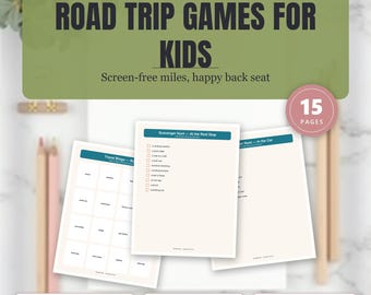 Road Trip Games for Kids, Travel Bingo, Scavenger Hunt, Screen-Free Activities, Family Vacation Activities for Kids