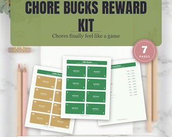 Kids Chore Bucks Reward System, Printable Play Money, Reward Shop Chart., Kids Money Reward Chart
