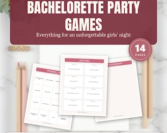 Bachelorette Party Games Bundle, Blush Gold Bridal Shower Printables