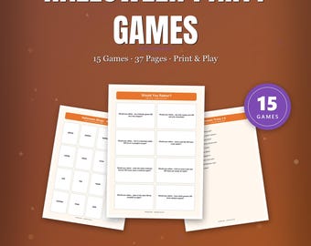 Halloween Party Games Bundle - 15 Printable Games for Kids, Classroom Halloween Activities for Kids