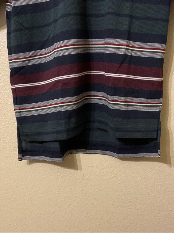 VTG Knight of Round Table Striped Polo Navy/Burgundy/Green with Knight S NWT View 5