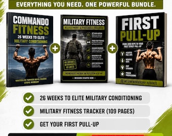 Commando Fitness Bundle | Military Training Program, Pull-Up Guide, Tracker (Digital Download)