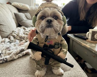 Tactical Dog Costume - Military Gear Small Dog SWAT Outfit Combat