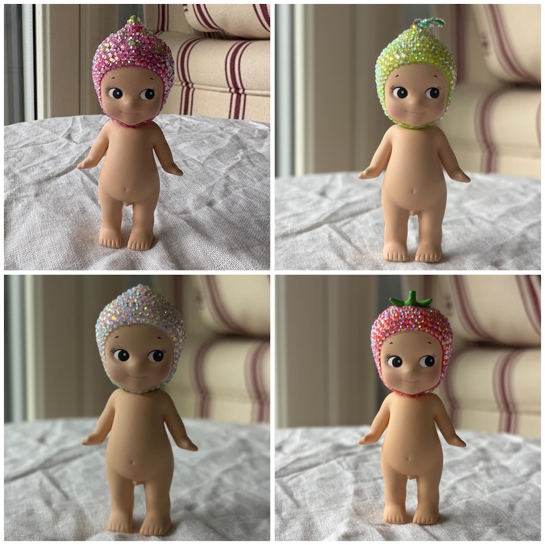 Bedazzled ängelfigur med son | kawaii-figur prydnadsdocka | trendig nyckelringsask bild 9