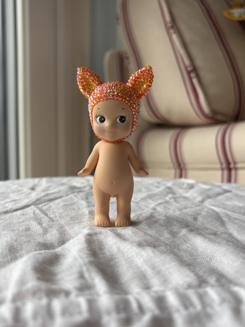 Bedazzled ängelfigur med son | kawaii-figur prydnadsdocka | trendig nyckelringsask bild 6