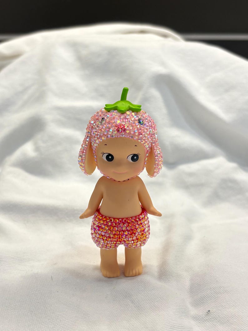 Bedazzled ängelfigur med son | kawaii-figur prydnadsdocka | trendig nyckelringsask bild 14