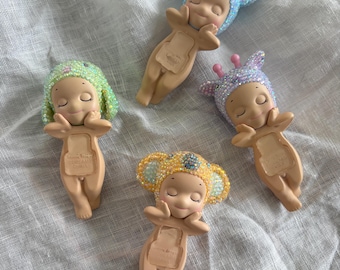 Bedazzled Sonny Angel Hipper-figur | Kawaii-figur prydnadsdocka | Trendig nyckelringsask