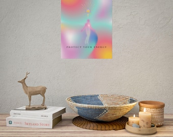 Aura Gradient Wall Art, Spiritual Energy Poster, Colorful Aura Print, Meditation Room Decor