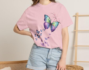 Aesthetic Butterfly Shirt, Aura Gradient Transform Tee, Comfort Colors Coquette Clothing