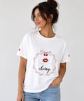 Cherry Coquette T-Shirt, Aesthetic Bow Cherry Graphic Tee, Cute Soft Girl Style Shirt, Trendy Feminine Outfit, Gift for Her product logo
