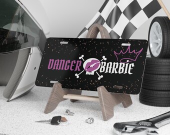 Goth Doll Vanity License Plate, Pink Flame Aesthetic Car Decor, Y2K Grunge Car Accessories for Her, Custom Bad Girl Aesthetic Room Decor