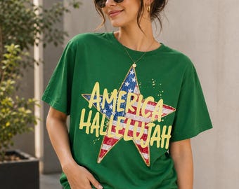 America Hallelujah PNG, Design Patriótico Coquette EUA (Download Digital DTF)