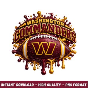 Washington Commanders Football PNG, Commanders Football Clipart, NFL Sports T Shirt Design, Sublimation PNG, Digital Download