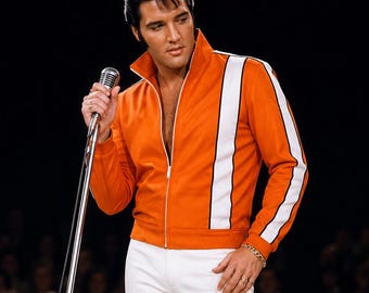 Elvis Presley Clambake Orange Jacket, Tribute Artist Cosplay Outfit.