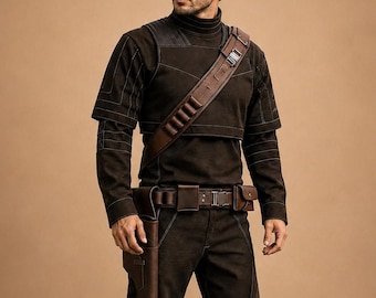 StarWars Inspired Brown Din djarin Custom Bounty hunter 3 piece Flight Suit