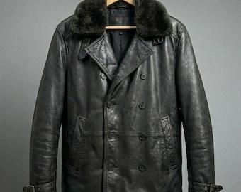 Leon S. Kennedy RE9 Real Leather Shearling Collar Jacket For Resident Evil Cosplay.