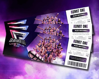 Invito per Gladiators Live 2026, biglietto di esempio da collezione, modello Canva personalizzabile (download immediato)
