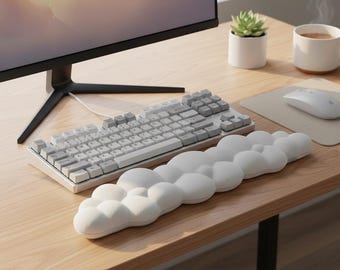 Poggiapolsi ergonomico Cloud per tastiera – Poggiapolsi in memory foam – Comfort per la scrivania da gioco – Poggiapolsi Cloud