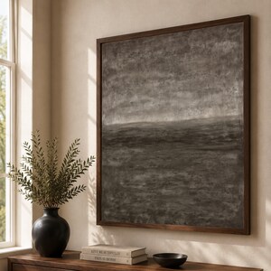 Gustav Klimt Abstract Canvas Wall Art, Dark Moody Landscape, Modern Expressionist Canvas, Home Decor Painting, Subtle Monochrome Canvas