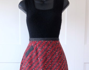 Vintage 1950s/1960s 'Leyton Classic' Textured Wool Skirt - W:23"