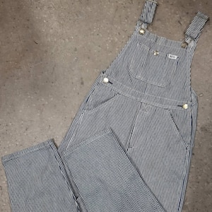 Kid&#39;s Vintage Key Imperial Hickory Striped Long Denim Overalls sz. 6