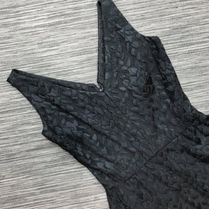 1960s Black Brocade Party Dress - 25&quot; Waist