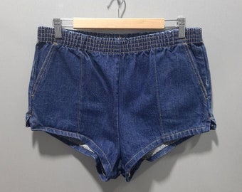Vintage 70s Indigo Denim Hot Pants - Foreign Legion - Size M