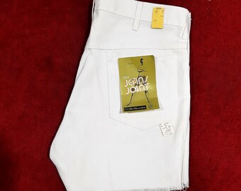 Vintage 1970s Deadstock NWT Men's Sears Jeans Joint White Denim Cut-off Shorts W: 36"