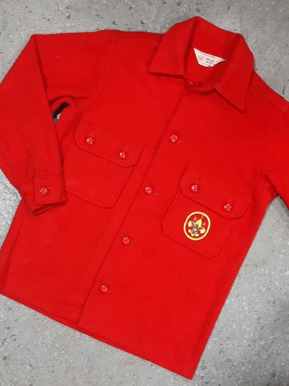 Vintage Boy Scouts of America Red Wool Shirt Jack… - image 2